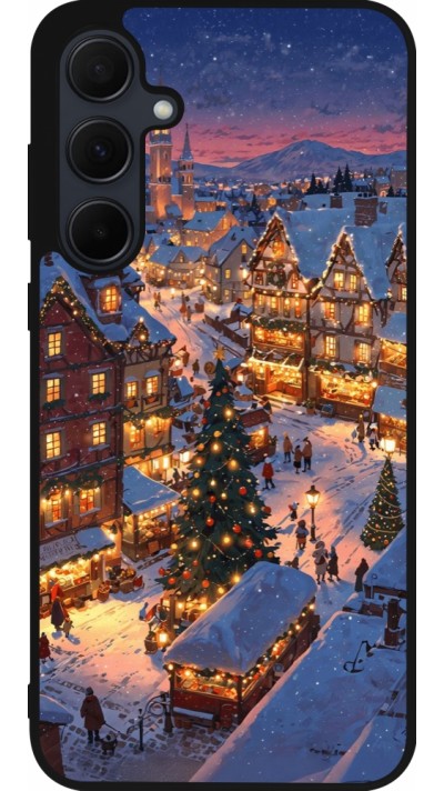 Coque Samsung Galaxy A56 - Silicone rigide noir Christmas 25 Xmas Village
