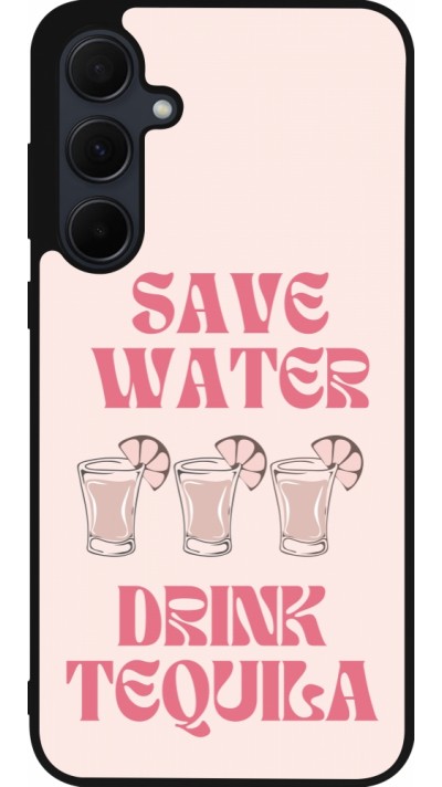 Samsung Galaxy A56 Case Hülle - Silikon schwarz Cocktail Save Water Drink Tequila