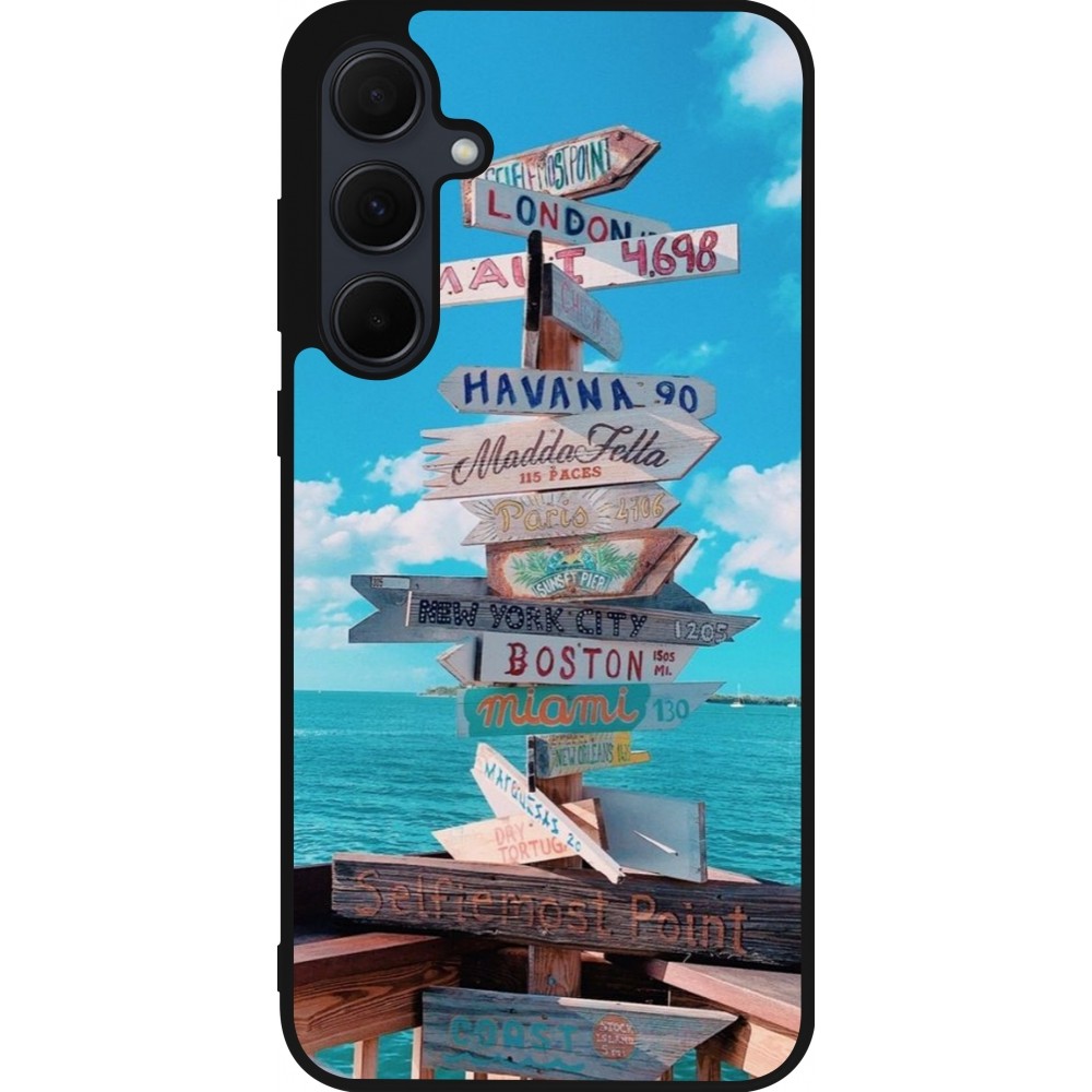 Samsung Galaxy A56 Case Hülle - Silikon schwarz Cool Cities Directions