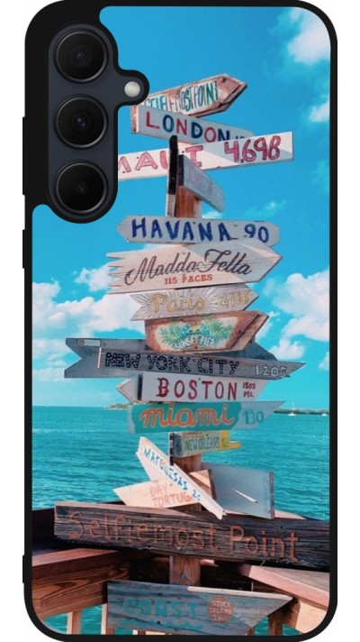 Samsung Galaxy A56 Case Hülle - Silikon schwarz Cool Cities Directions