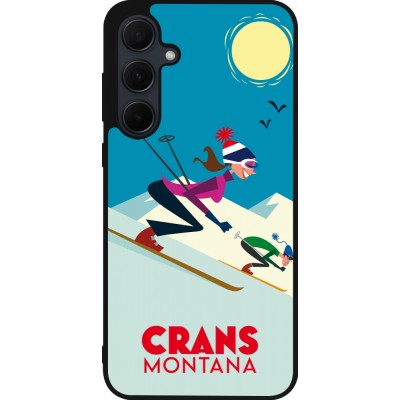 Coque Samsung Galaxy A56 - Silicone rigide noir Crans-Montana Ski Downhill