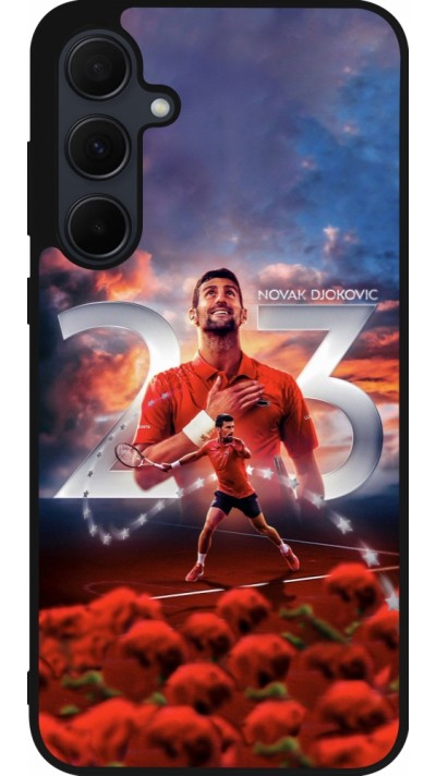 Coque Samsung Galaxy A56 - Silicone rigide noir Djokovic 23 Grand Slam