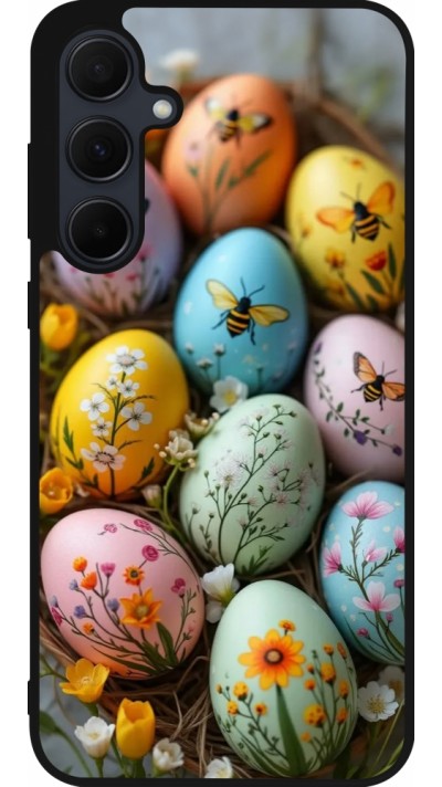 Samsung Galaxy A56 Case Hülle - Silikon schwarz Easter 2026 Eggs with bees