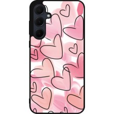 Samsung Galaxy A56 Case Hülle - Silikon schwarz Easter 2023 pink hearts