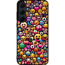 Samsung Galaxy A56 Case Hülle - Silikon schwarz Emoji Mix Farbe