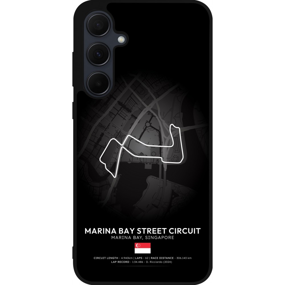 Coque Samsung Galaxy A56 - Silicone rigide noir F1 Track 2025 Singapore