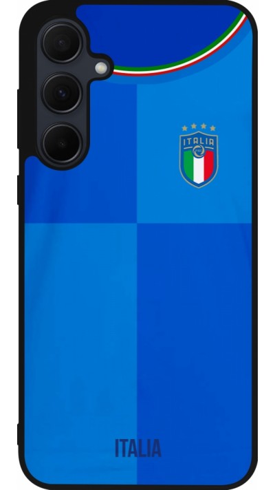 Coque Samsung Galaxy A56 - Silicone rigide noir Maillot de football Italie 2022 personnalisable