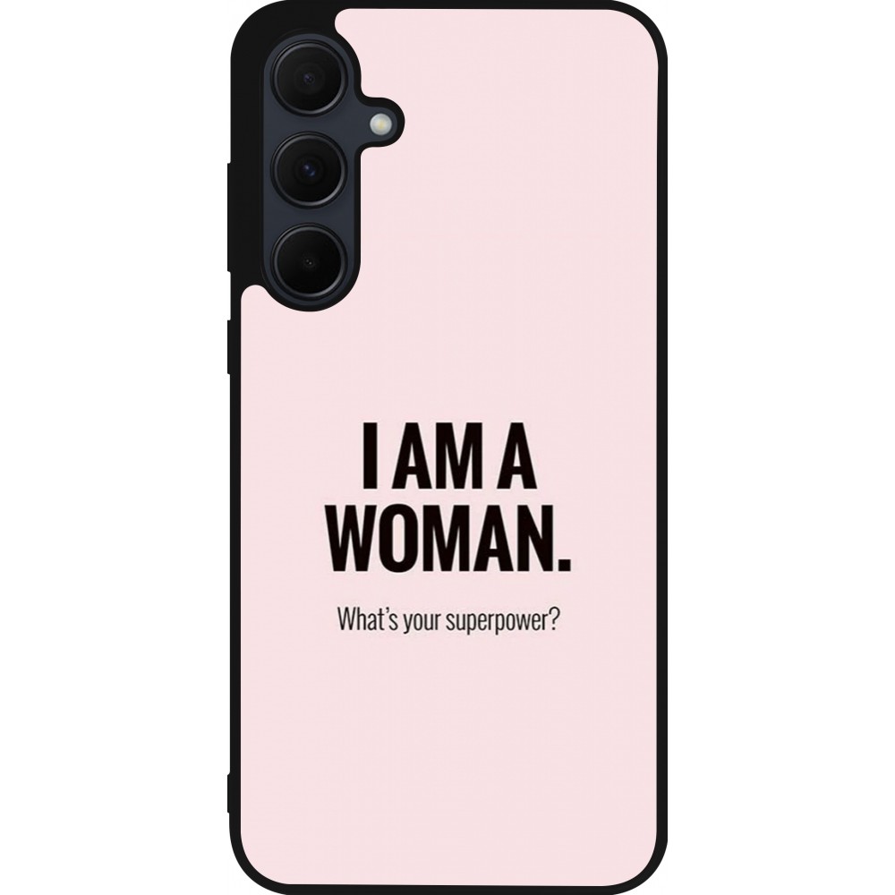 Coque Samsung Galaxy A56 - Silicone rigide noir I am a woman