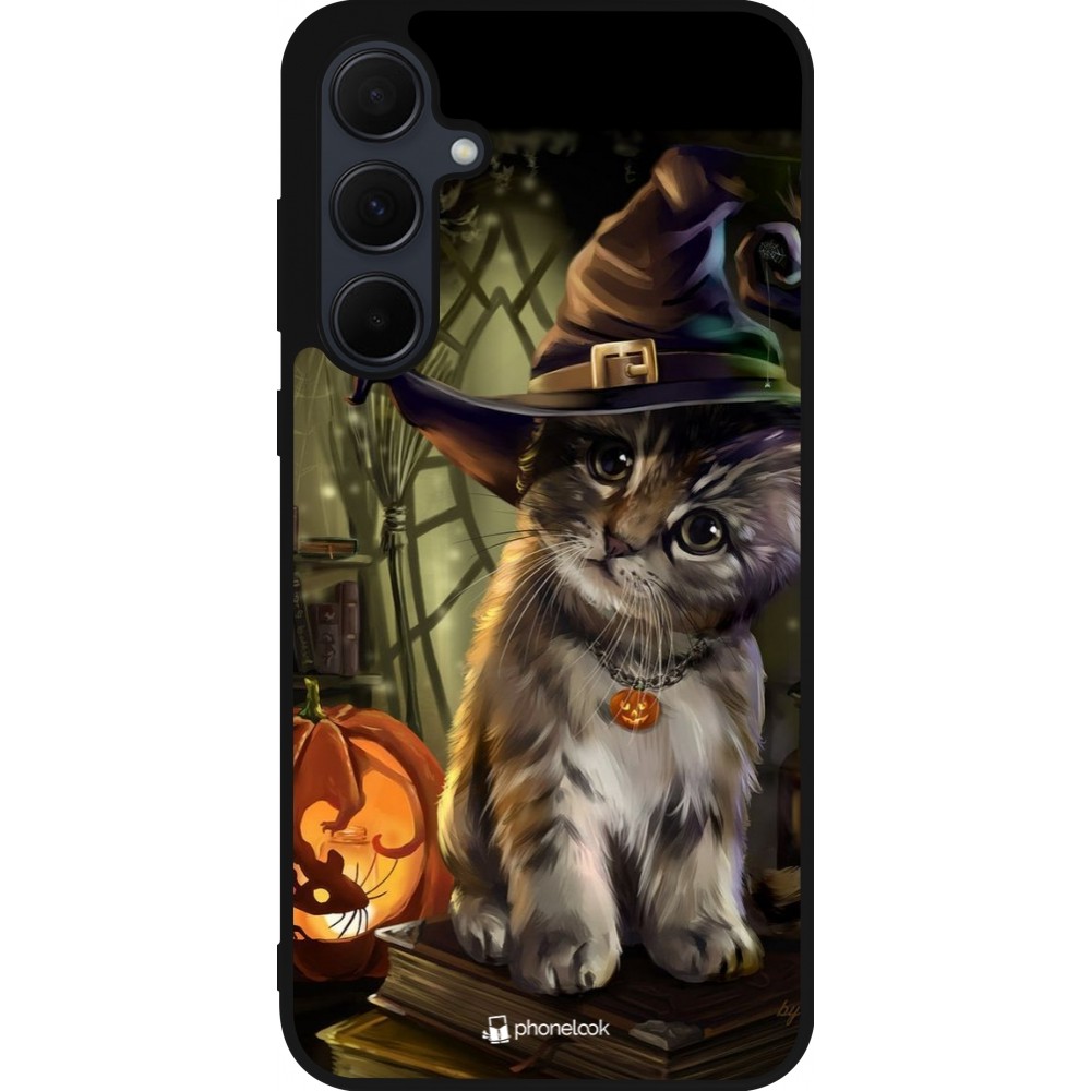 Coque Samsung Galaxy A56 - Silicone rigide noir Halloween 21 Witch cat