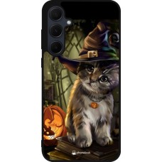 Coque Samsung Galaxy A56 - Silicone rigide noir Halloween 21 Witch cat
