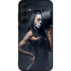 Coque Samsung Galaxy A56 - Silicone rigide noir Halloween 22 Tattooed Girl