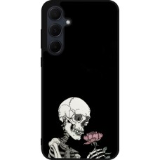 Coque Samsung Galaxy A56 - Silicone rigide noir Halloween 2023 rose and skeleton