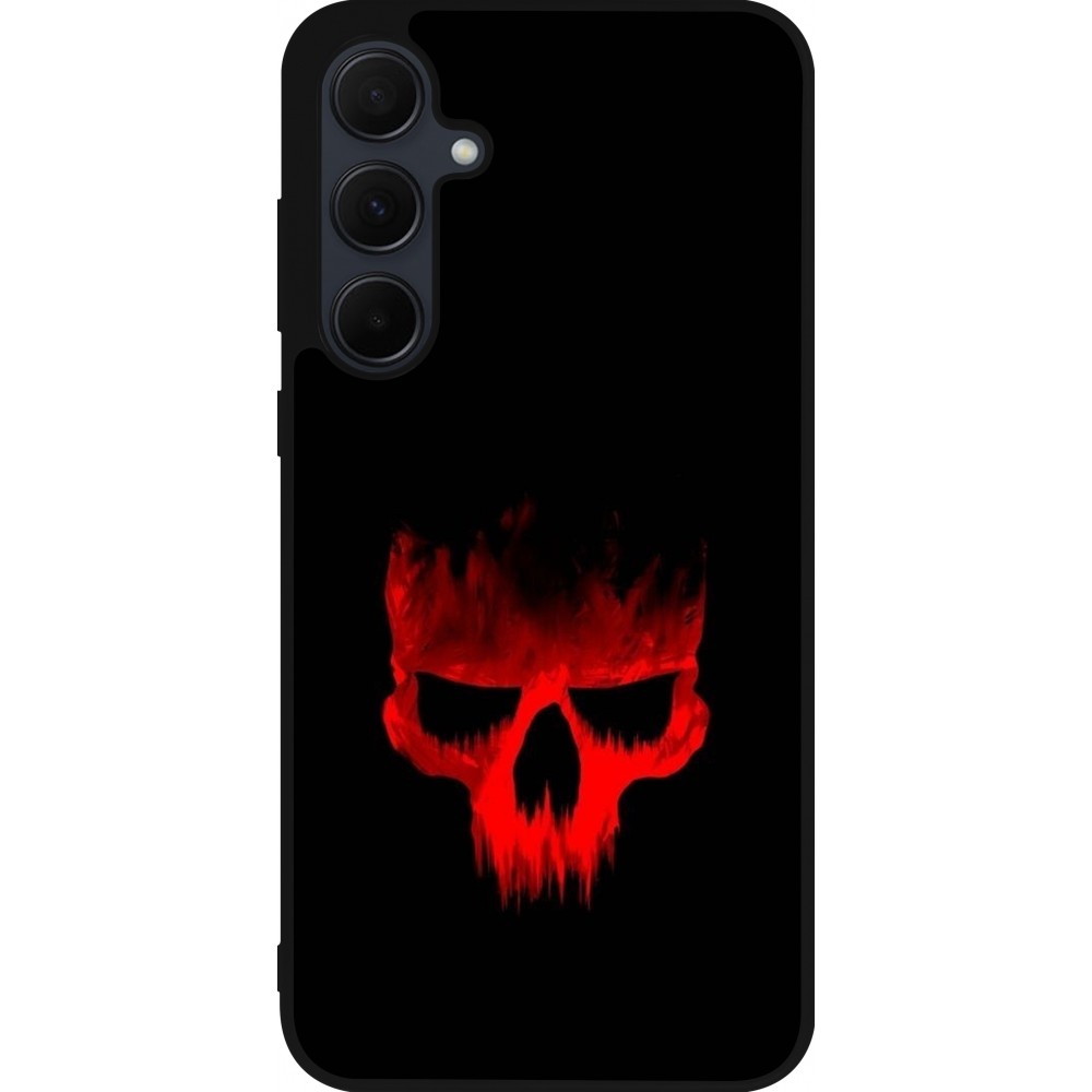 Coque Samsung Galaxy A56 - Silicone rigide noir Halloween 2023 scary skull
