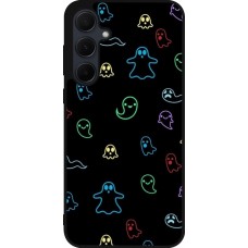 Coque Samsung Galaxy A56 - Silicone rigide noir Halloween 2024 colorful ghosts