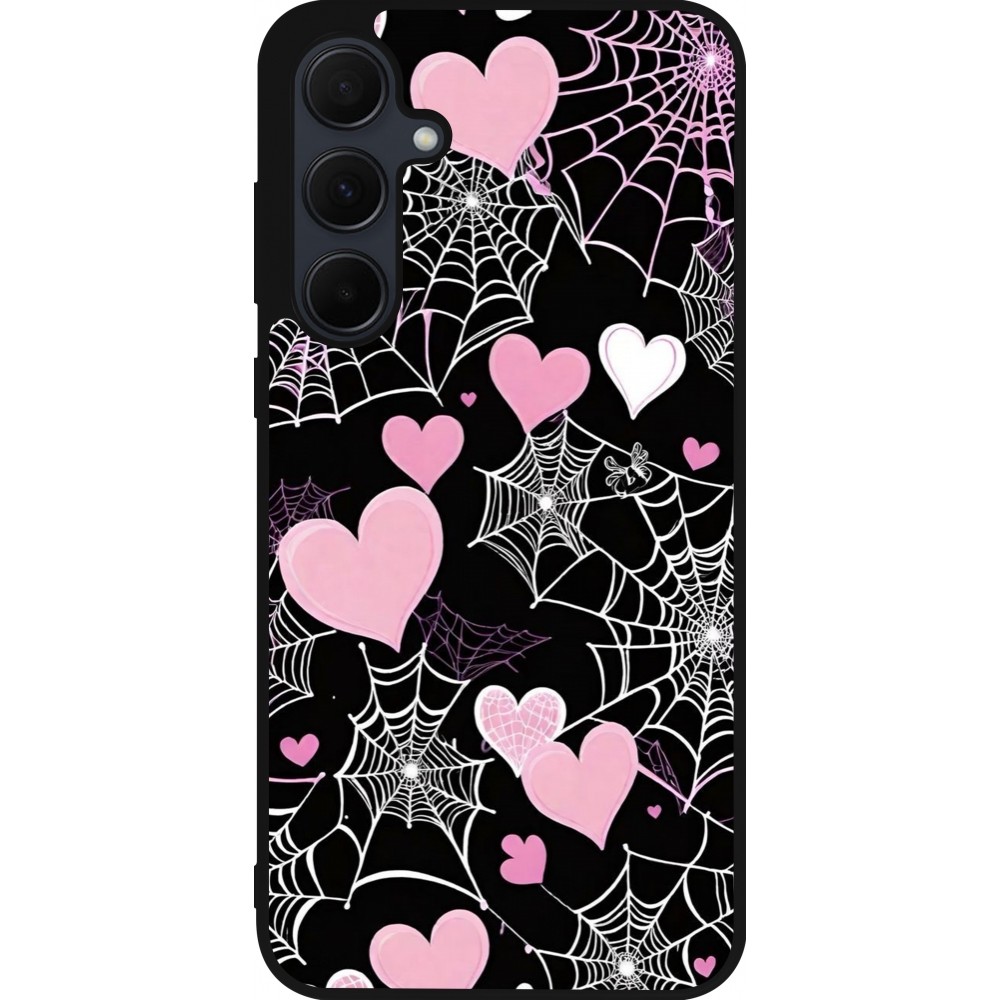 Coque Samsung Galaxy A56 - Silicone rigide noir Halloween 2024 girly