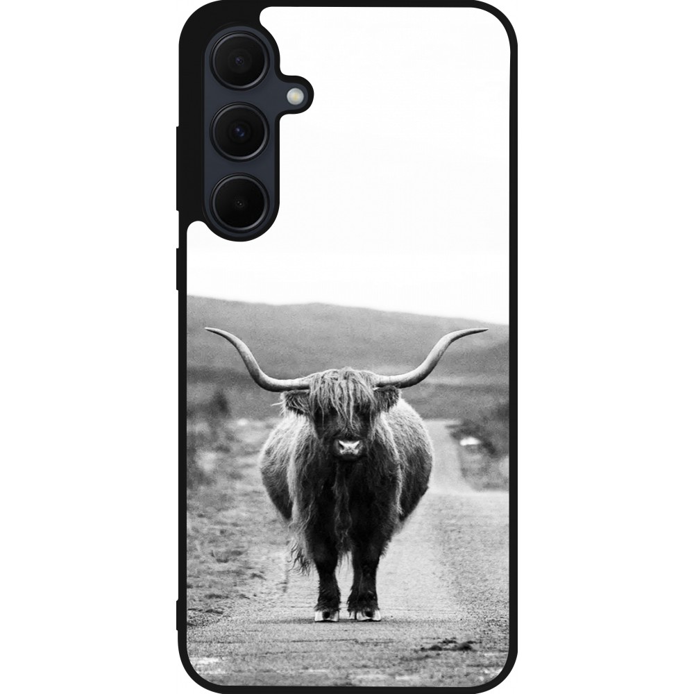 Coque Samsung Galaxy A56 - Silicone rigide noir Highland cattle