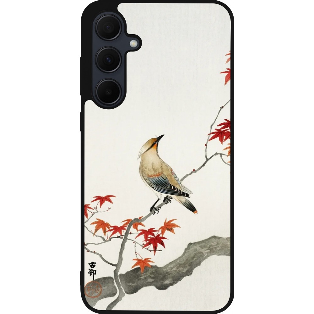 Coque Samsung Galaxy A56 - Silicone rigide noir Japanese Bird