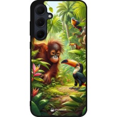Samsung Galaxy A56 Case Hülle - Silikon schwarz Tropischer Dschungel Tayrona