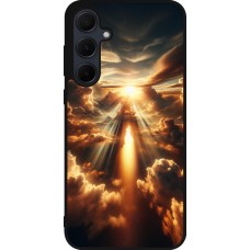 Coque Samsung Galaxy A56 - Silicone rigide noir Lueur Céleste Zenith