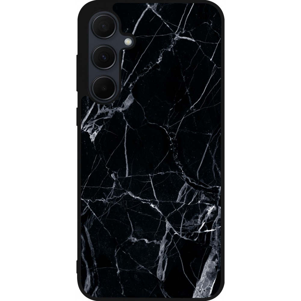 Samsung Galaxy A56 Case Hülle - Silikon schwarz Marble Black 01