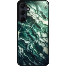 Samsung Galaxy A56 Case Hülle - Silikon schwarz Majestätischer grüner Marmor