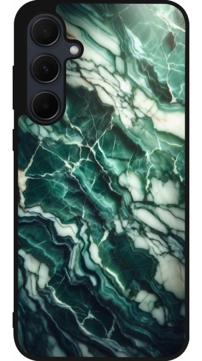 Samsung Galaxy A56 Case Hülle - Silikon schwarz Majestätischer grüner Marmor