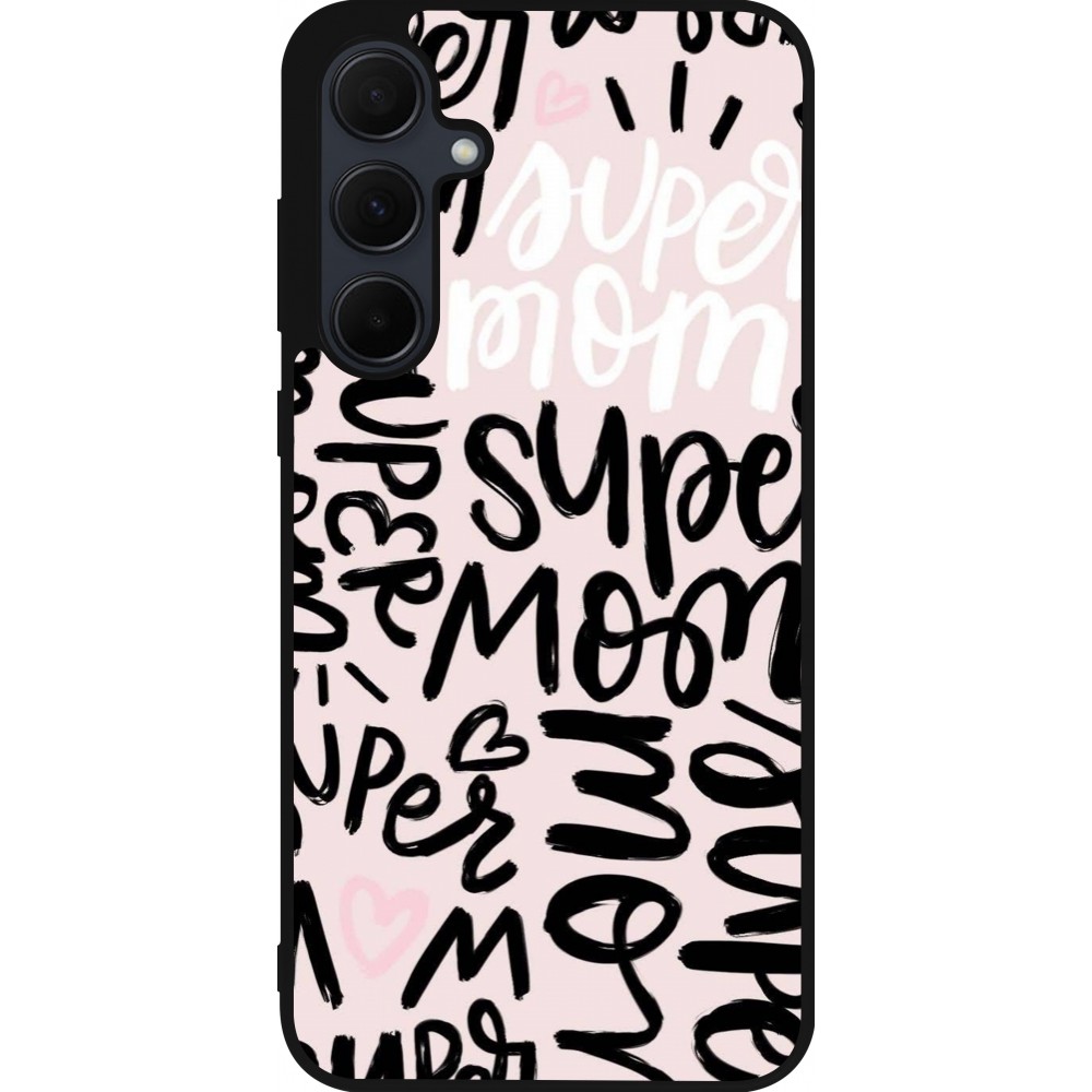 Samsung Galaxy A56 Case Hülle - Silikon schwarz Mom 2024 Super mom
