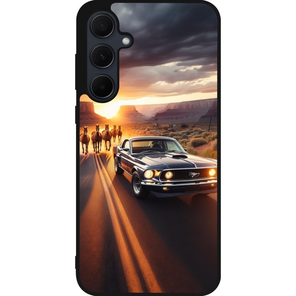 Samsung Galaxy A56 Case Hülle - Silikon schwarz Mustang 69 Grand Canyon