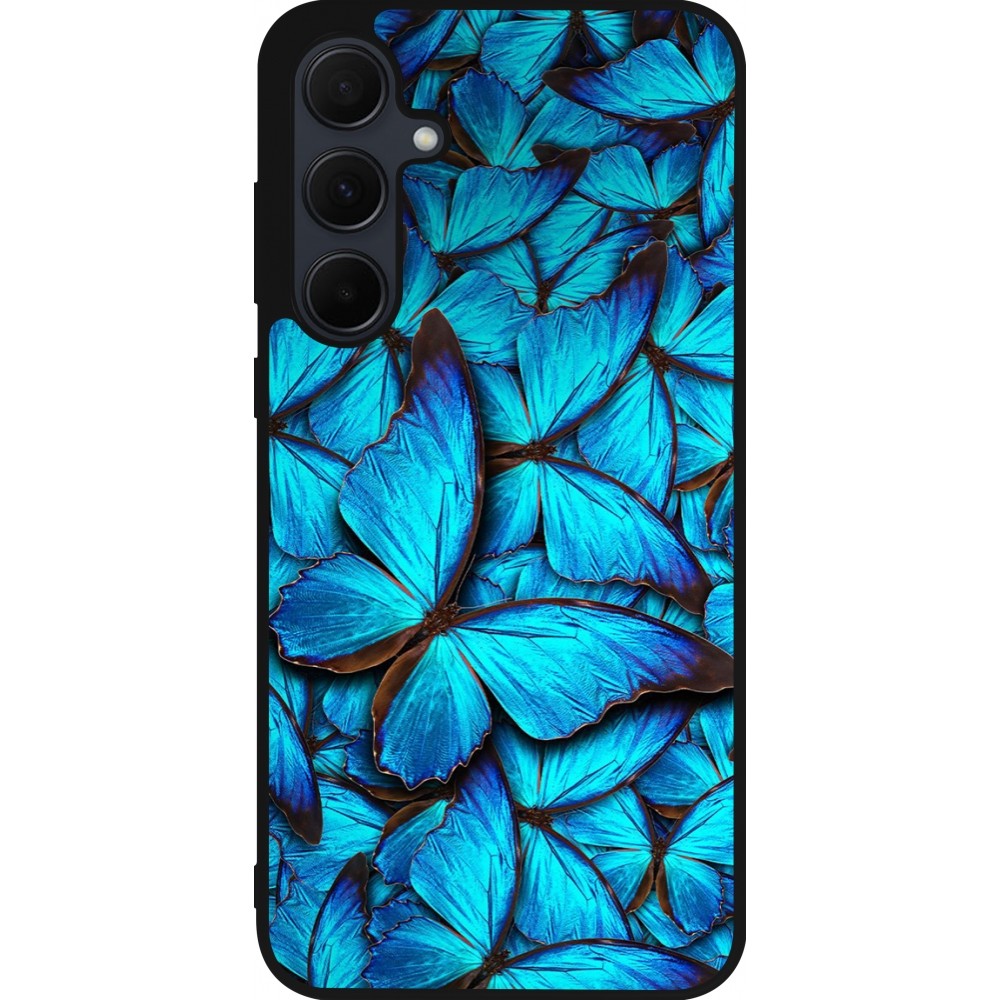 Samsung Galaxy A56 Case Hülle - Silikon schwarz Papillon bleu