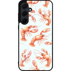 Samsung Galaxy A56 Case Hülle - Silikon schwarz Muster von pastellfarbenen Hummern