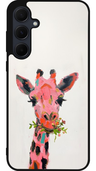 Coque Samsung Galaxy A56 - Silicone rigide noir Pink Girafe Paint