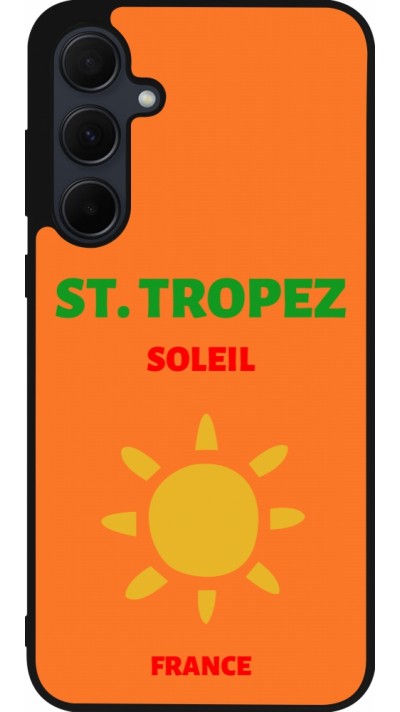 Coque Samsung Galaxy A56 - Silicone rigide noir Pop Summer Destination St-Tropez