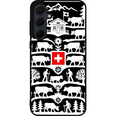 Coque Samsung Galaxy A56 - Silicone rigide noir Poya Suisse 3 noir