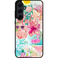 Coque Samsung Galaxy A56 - Silicone rigide noir Preppy Collage Aloha