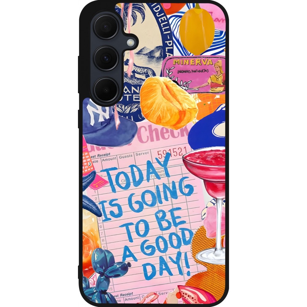 Samsung Galaxy A56 Case Hülle - Silikon schwarz Preppy Today is Going to be a good day