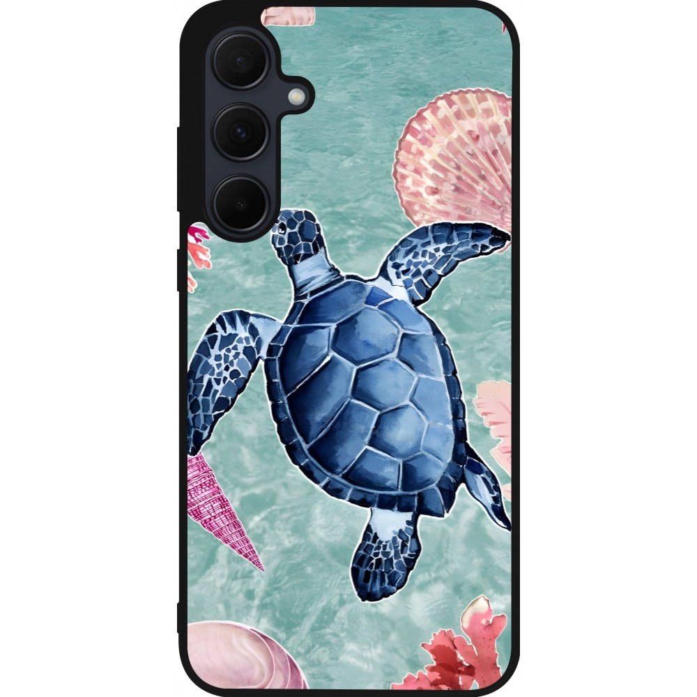 Coque Samsung Galaxy A56 - Silicone rigide noir Preppy Turtle