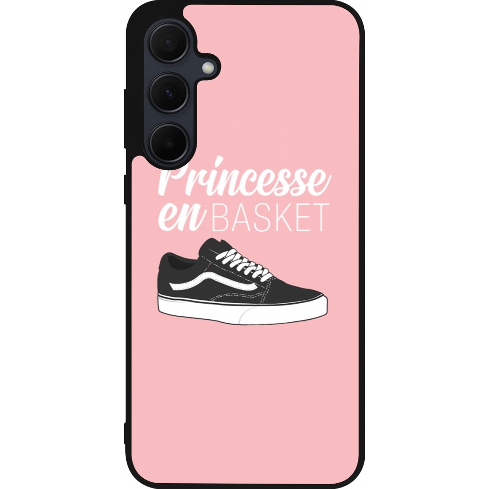 Coque Samsung Galaxy A56 - Silicone rigide noir princesse en basket
