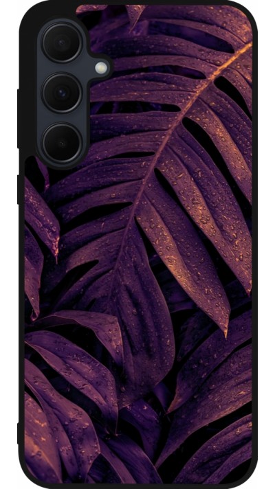 Coque Samsung Galaxy A56 - Silicone rigide noir Purple Light Leaves