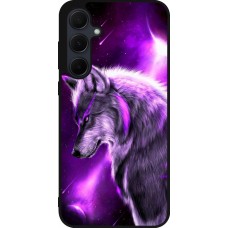 Coque Samsung Galaxy A56 - Silicone rigide noir Purple Sky Wolf