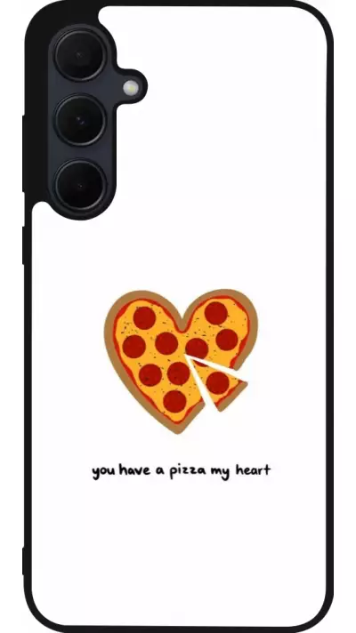 Coque Samsung Galaxy A56 - Silicone rigide noir Saint Valentines Day 26 You have my pizza heart