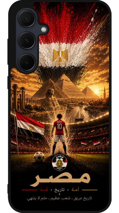 Coque Samsung Galaxy A56 - Silicone rigide noir Football Égypte splash 2026