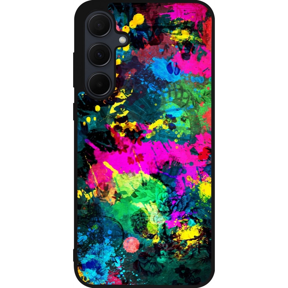 Samsung Galaxy A56 Case Hülle - Silikon schwarz Splash paint