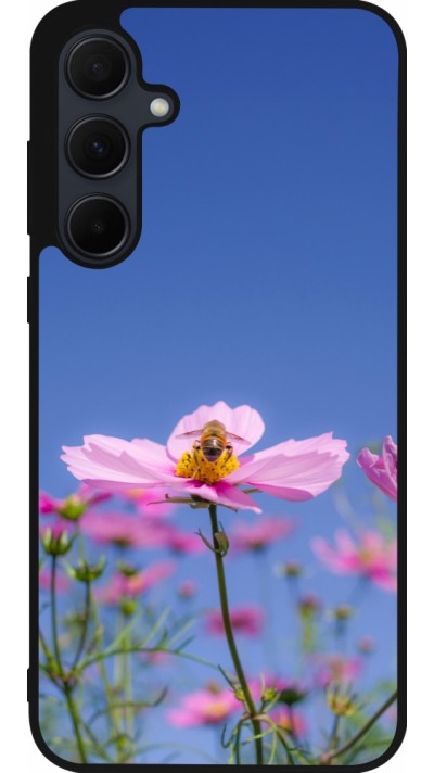 Coque Samsung Galaxy A56 - Silicone rigide noir Bee on a flower 2026