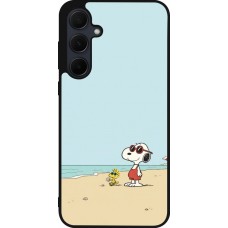 Samsung Galaxy A56 Case Hülle - Silikon schwarz Snoopy on the beach Summer 2026