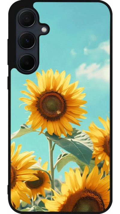 Samsung Galaxy A56 Case Hülle - Silikon schwarz Sunflowers Summer 2026