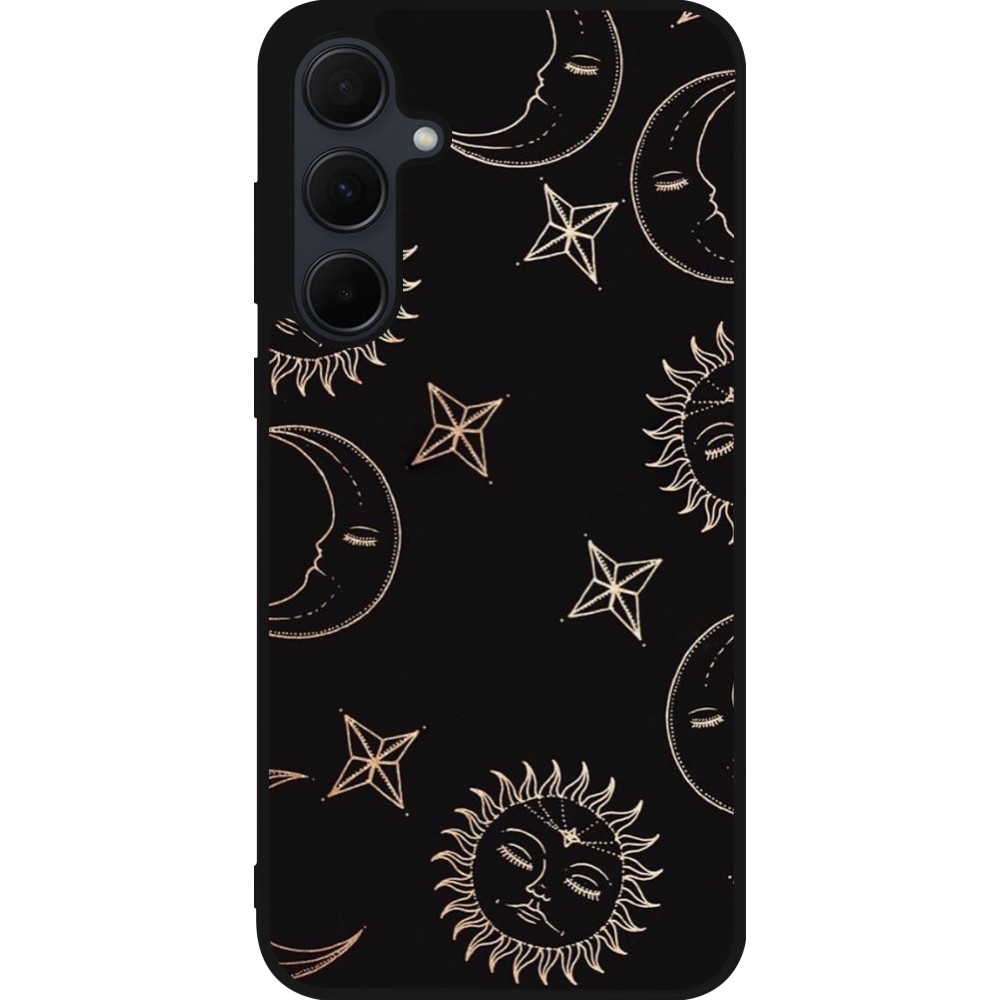 Samsung Galaxy A56 Case Hülle - Silikon schwarz Suns and Moons