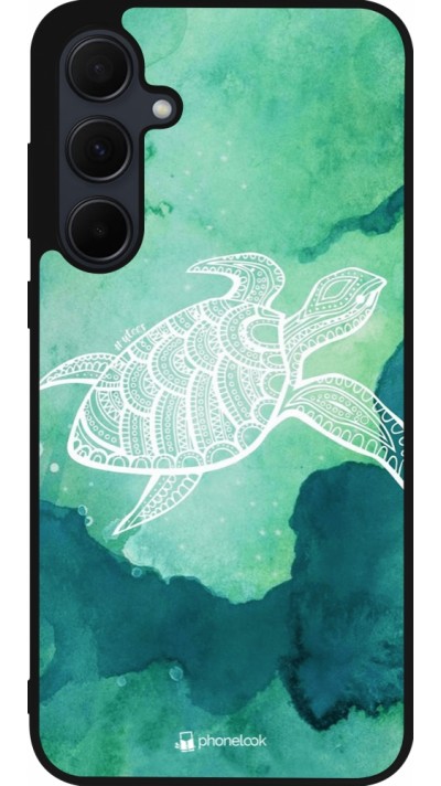 Coque Samsung Galaxy A56 - Silicone rigide noir Turtle Aztec Watercolor