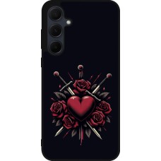 Coque Samsung Galaxy A56 - Silicone rigide noir Valentine 2024 gothic love