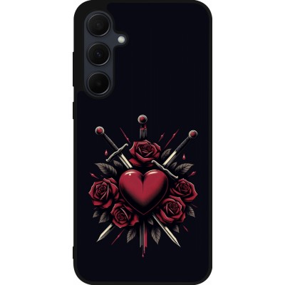 Coque Samsung Galaxy A56 - Silicone rigide noir Valentine 2024 gothic love