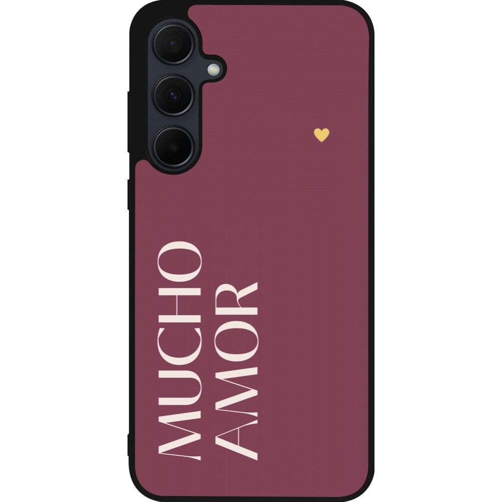Samsung Galaxy A56 Case Hülle - Silikon schwarz Valentine 2024 mucho amor rosado